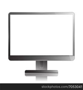 Monitor. Monitor Computer Isolated on White Background. Display TV. Mockup Design. Vector Illustration.