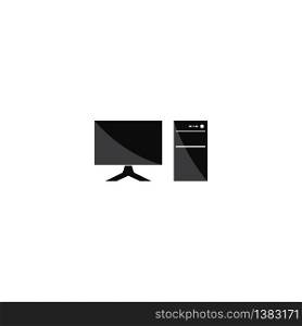 Monitor pc set computer icon vector flat design