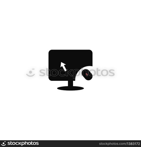 Monitor pc set computer icon vector flat design