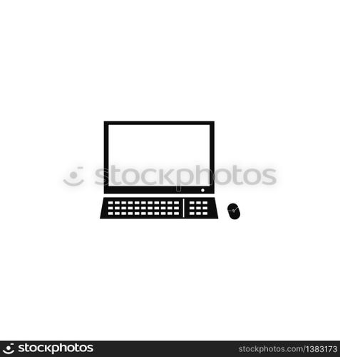 Monitor pc set computer icon vector flat design