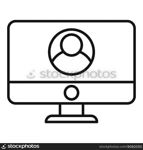 Monitor person icon outline vector. Social trust. Focus team. Monitor person icon outline vector. Social trust