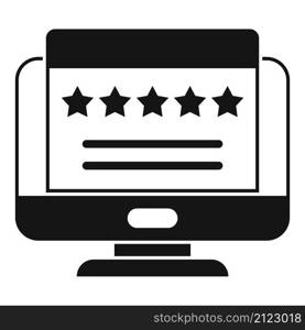 Monitor review icon simple vector. Online product. Customer star. Monitor review icon simple vector. Online product