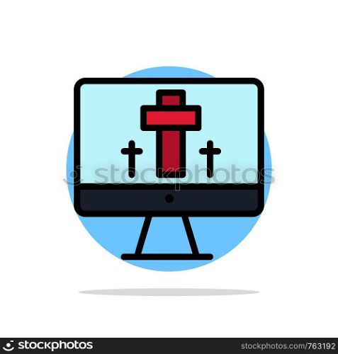 Monitor, Screen, Easter, Egg Abstract Circle Background Flat color Icon