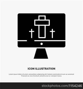 Monitor, Screen, Easter, Egg solid Glyph Icon vector