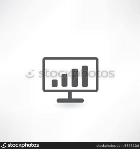 Monitor showing with business graph