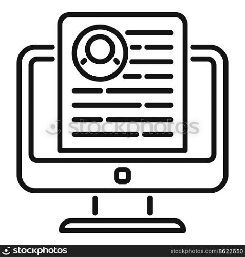 Monitor system icon outline vector. Platform database. Consumer access. Monitor system icon outline vector. Platform database