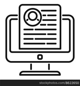 Monitor system icon outline vector. Platform database. Consumer access. Monitor system icon outline vector. Platform database