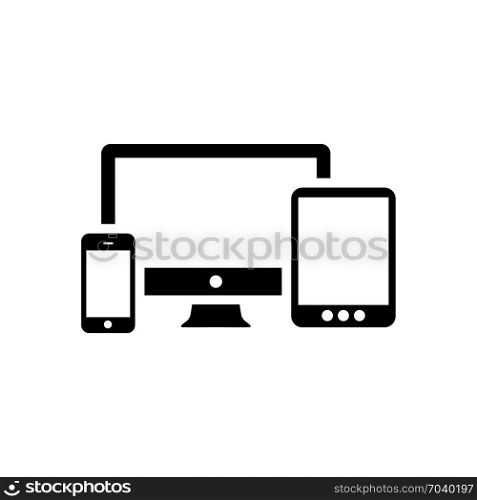Monitor, tablet and mobile, icon on isolated background