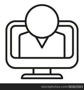 Monitor target icon outline vector. Human work. Leader search. Monitor target icon outline vector. Human work