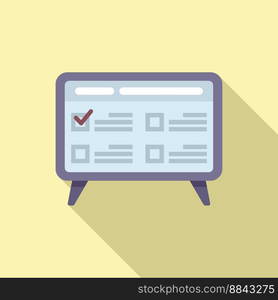 Monitor task schedule icon flat vector. Event person. Agenda reminder. Monitor task schedule icon flat vector. Event person