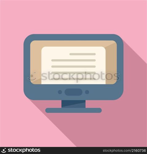 Monitor test icon flat vector. Book final. Prepare reference. Monitor test icon flat vector. Book final