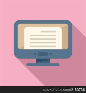 Monitor test icon flat vector. Book final. Prepare reference. Monitor test icon flat vector. Book final