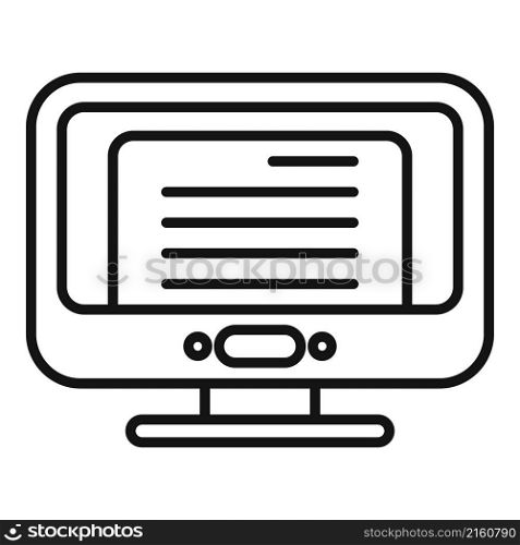 Monitor test icon outline vector. Book final. Prepare reference. Monitor test icon outline vector. Book final