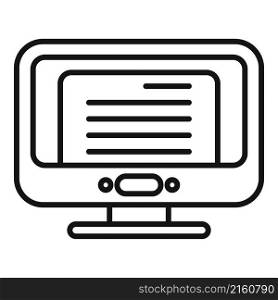 Monitor test icon outline vector. Book final. Prepare reference. Monitor test icon outline vector. Book final
