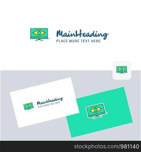 Monitor vector logotype with business card template. Elegant corporate identity. - Vector