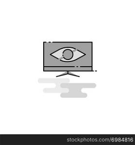 Monitor Web Icon. Flat Line Filled Gray Icon Vector