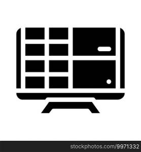 monitor with camera video glyph icon vector. monitor with camera video sign. isolated contour symbol black illustration. monitor with camera video glyph icon vector illustration