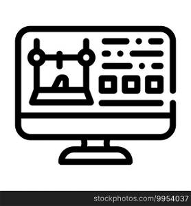 monitor with printer settings line icon vector. monitor with printer settings sign. isolated contour symbol black illustration. monitor with printer settings line icon vector illustration
