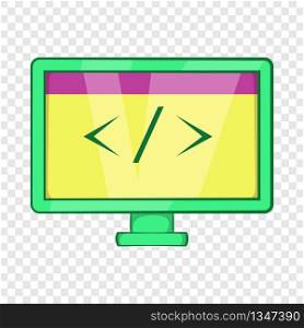 Monitor with sign left right icon in cartoon style isolated on background for any web design . Monitor with sign left right icon, cartoon style