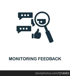 Monitoring Feedback creative icon. Simple element illustration. Monitoring Feedback concept symbol design from project management collection. Can be used for mobile and web design, apps, software.. Monitoring Feedback icon. Monochrome style icon design from project management icon collection. UI. Illustration of monitoring feedback icon. Ready to use in web design, apps, software, print.