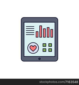 monitoring, health, heart, pulse, Patient Report Flat Color Icon Vector