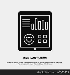 monitoring, health, heart, pulse, Patient Report Icon. glyph vector gray symbol for UI and UX, website or mobile application. Vector EPS10 Abstract Template background