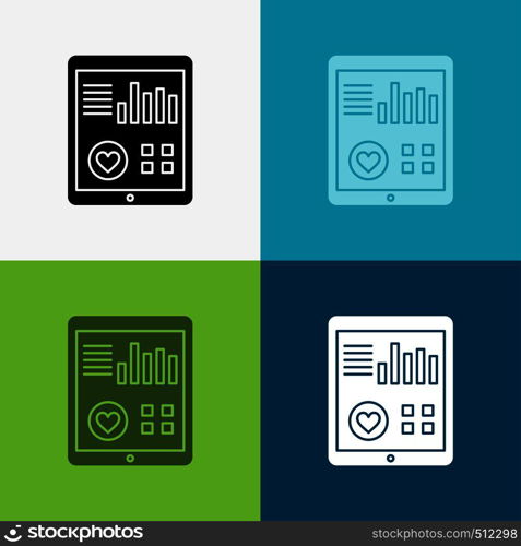 monitoring, health, heart, pulse, Patient Report Icon Over Various Background. glyph style design, designed for web and app. Eps 10 vector illustration. Vector EPS10 Abstract Template background