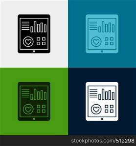 monitoring, health, heart, pulse, Patient Report Icon Over Various Background. glyph style design, designed for web and app. Eps 10 vector illustration. Vector EPS10 Abstract Template background