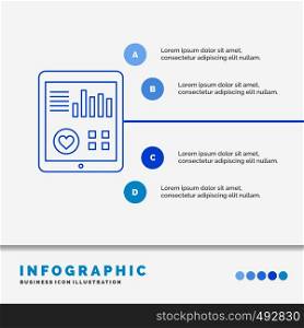 monitoring, health, heart, pulse, Patient Report Infographics Template for Website and Presentation. Line Blue icon infographic style vector illustration. Vector EPS10 Abstract Template background