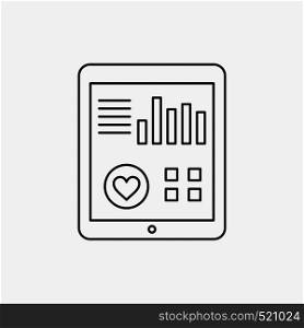 monitoring, health, heart, pulse, Patient Report Line Icon. Vector isolated illustration. Vector EPS10 Abstract Template background
