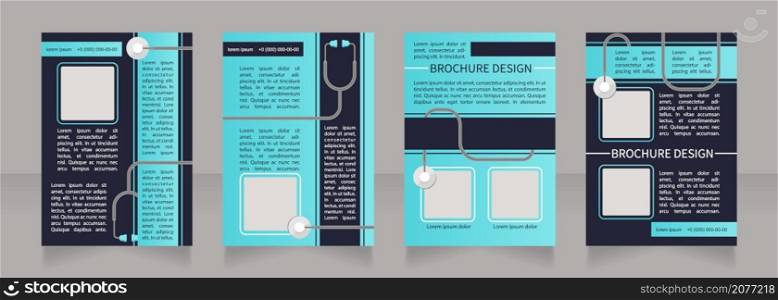 Monitoring of vital parameters blank brochure layout design. Vertical poster template set with empty copy space for text. Premade corporate reports collection. Editable flyer paper pages. Monitoring of vital parameters blank brochure layout design