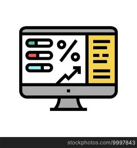 monitoring profit color icon vector. monitoring profit sign. isolated symbol illustration. monitoring profit color icon vector illustration