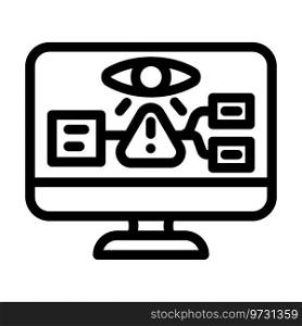 monitoring risk line icon vector. monitoring risk sign. isolated contour symbol black illustration. monitoring risk line icon vector illustration