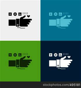 Monitoring, Technology, Fitness, Heart, Pulse Icon Over Various Background. glyph style design, designed for web and app. Eps 10 vector illustration. Vector EPS10 Abstract Template background
