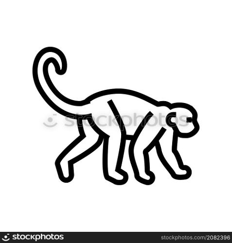 monkey animal in zoo line icon vector. monkey animal in zoo sign. isolated contour symbol black illustration. monkey animal in zoo line icon vector illustration