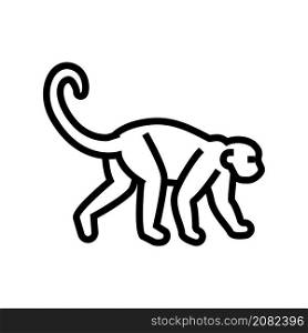 monkey animal in zoo line icon vector. monkey animal in zoo sign. isolated contour symbol black illustration. monkey animal in zoo line icon vector illustration