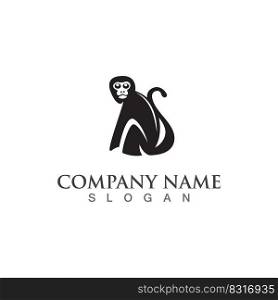 Monkey animal logo design template illustration vector