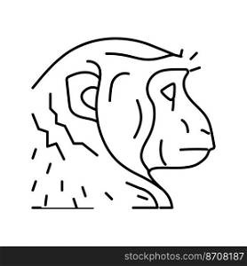 monkey animal zoo line icon vector. monkey animal zoo sign. isolated contour symbol black illustration. monkey animal zoo line icon vector illustration