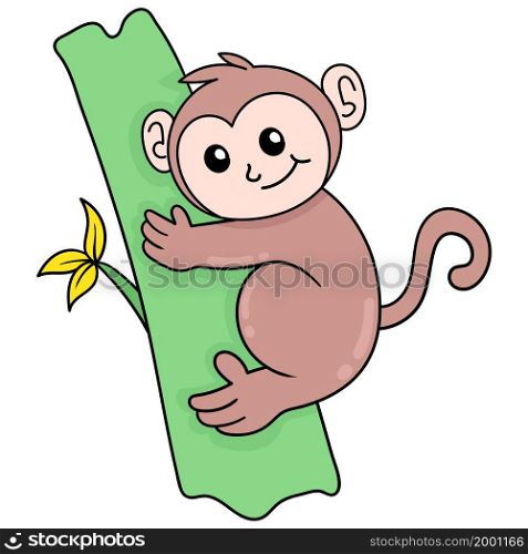 monkey climbing bananas tree