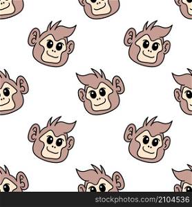 monkey emoticon seamless pattern textile print