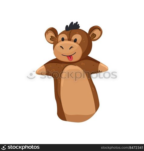 monkey hand puppet cartoon. monkey hand puppet sign. isolated symbol vector illustration. monkey hand puppet cartoon vector illustration
