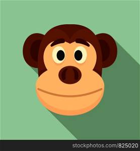 Monkey head icon. Flat illustration of monkey head vector icon for web design. Monkey head icon, flat style