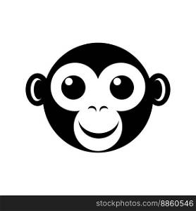 Monkey head icon vector design template.