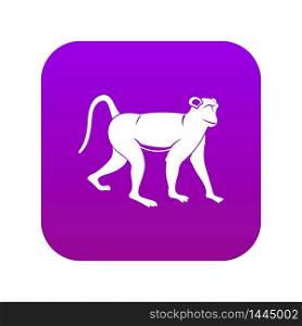 Monkey icon digital purple for any design isolated on white vector illustration. Monkey icon digital purple