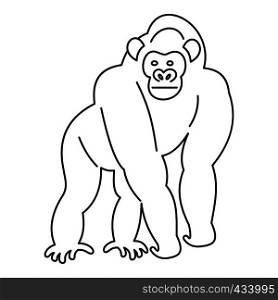 Monkey icon in outline style isolated on white background vector illustration. Monkey icon, outline