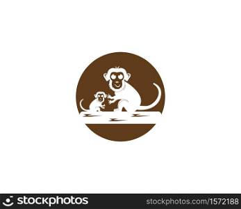 Monkey icon logo design vector illustration
