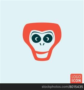 Monkey icon. Monkey logo. Monkey symbol. Fire monkey icon isolated. Fire monkey symbol of the 2016 year. Fire monkey head icon minimal design. Vector illustration.. Fire monkey icon
