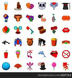 Monkey icons set. Cartoon style of 36 monkey vector icons for web isolated on white background. Monkey icons set, cartoon style