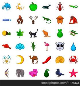 Monkey icons set. Cartoon style of 36 monkey vector icons for web isolated on white background. Monkey icons set, cartoon style