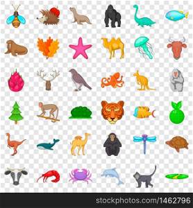 Monkey icons set. Cartoon style of 36 monkey vector icons for web for any design. Monkey icons set, cartoon style